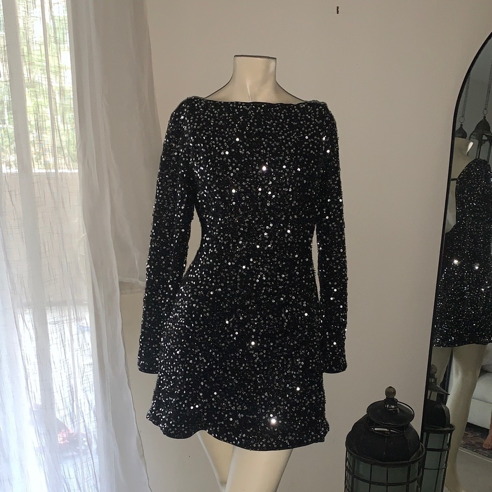 Elegant Black Sequin Dress